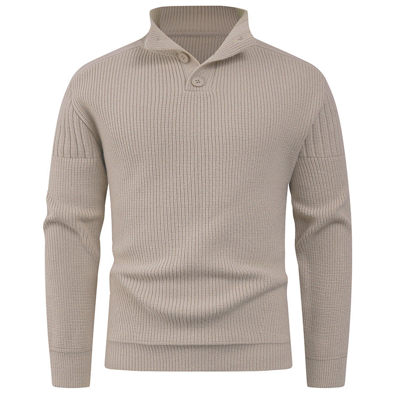 Herren Strickpullover mit Hochkragen & Knopfdetails | Modern & Stilvoll