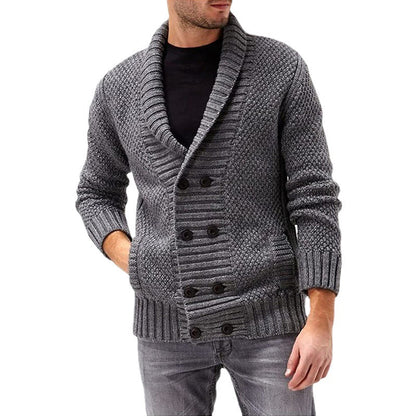Double Button Cardigan Herren | Strickjacke mit strukturiertem Design und doppelter Knopfleiste
