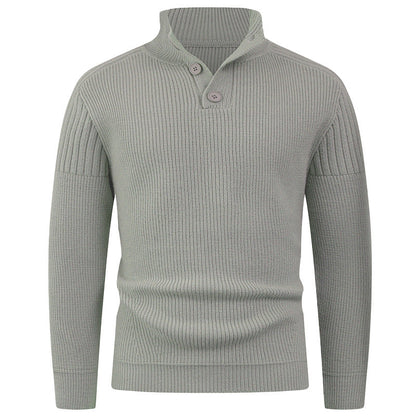 Herren Strickpullover mit Hochkragen & Knopfdetails | Modern & Stilvoll