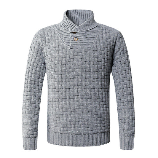 Herren Strickpullover mit Schalkragen & Knopfdetails | Modern & Elegant