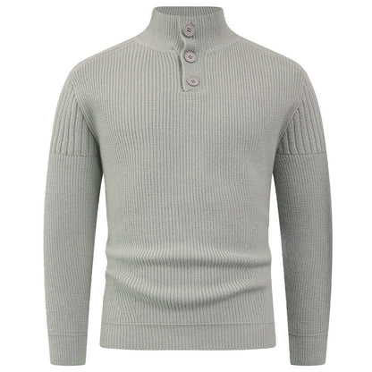 Herren Strickpullover mit Hochkragen & Knopfdetails | Modern & Stilvoll