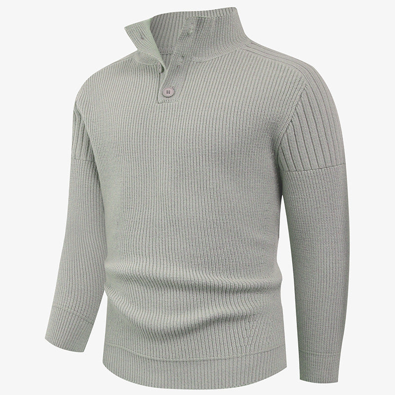 Herren Strickpullover mit Hochkragen & Knopfdetails | Modern & Stilvoll