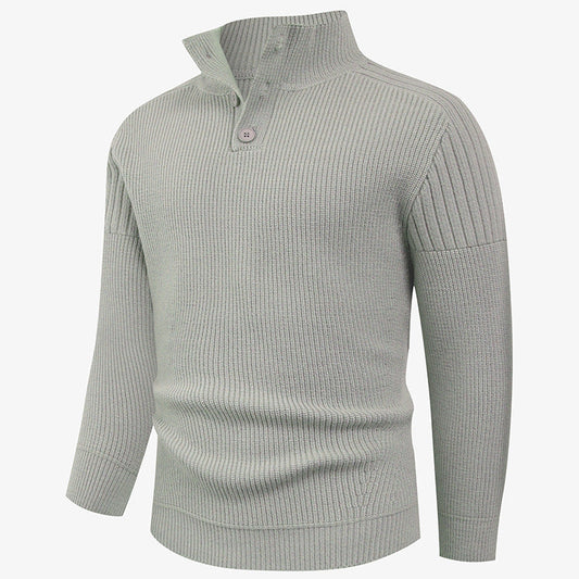 Herren Strickpullover mit Hochkragen & Knopfdetails | Modern & Stilvoll