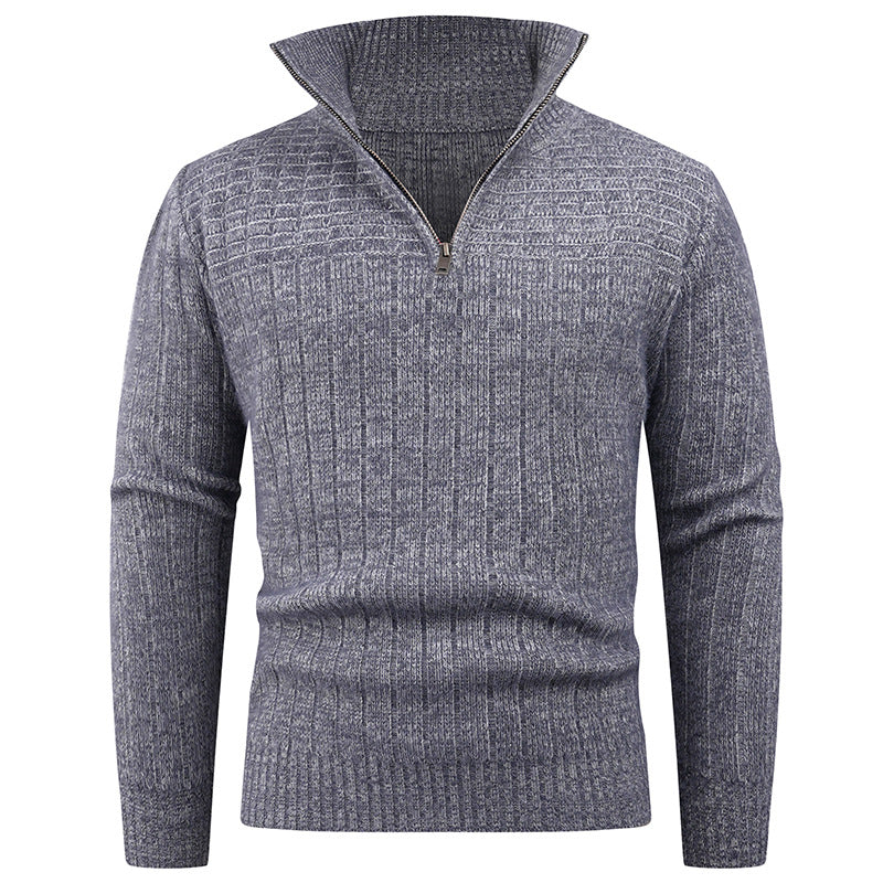 Herren Strickpullover mit Reißverschluss & Rippstruktur | Modern & Vielseitig