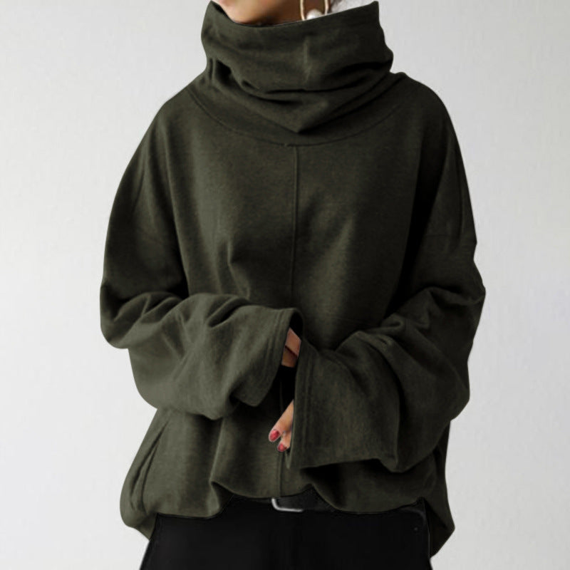 Oversize Damen Sweatshirt | Hoher Kragen & maximaler Komfort für kalte Tage