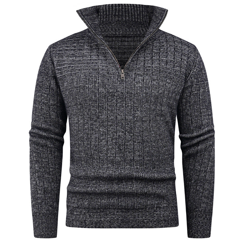 Herren Strickpullover mit Reißverschluss & Rippstruktur | Modern & Vielseitig