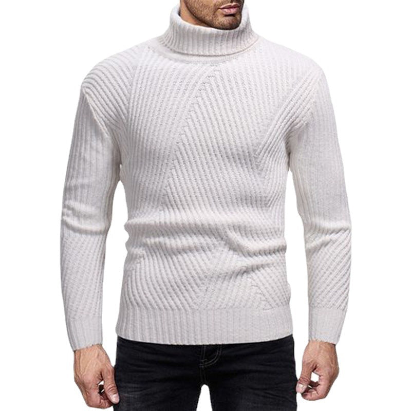 Structured Knit Sweater Herren | Moderner Strickpullover mit Rollkragen