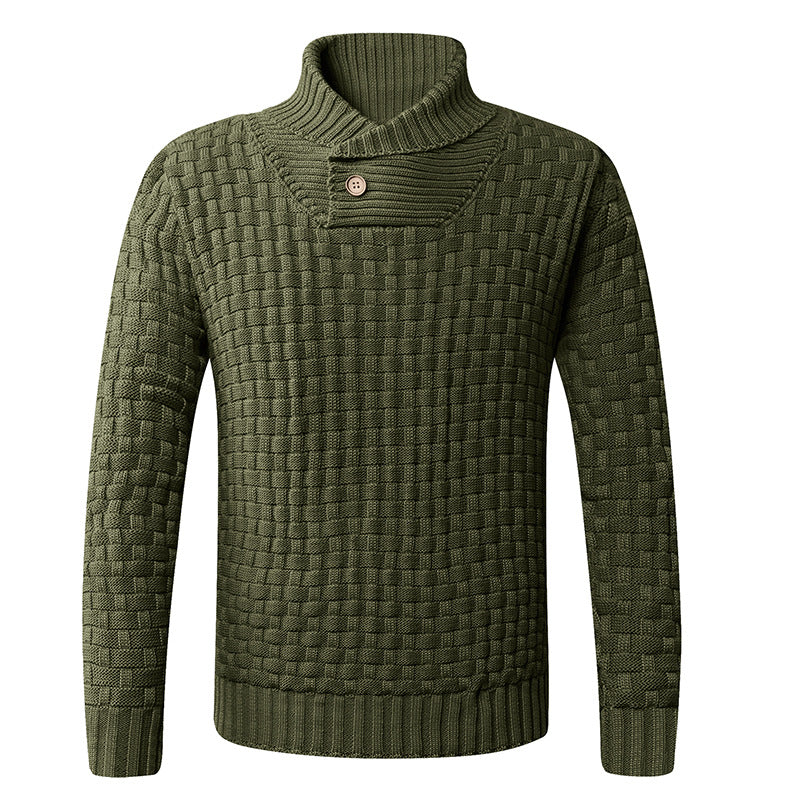 Herren Strickpullover mit Schalkragen & Knopfdetails | Modern & Elegant