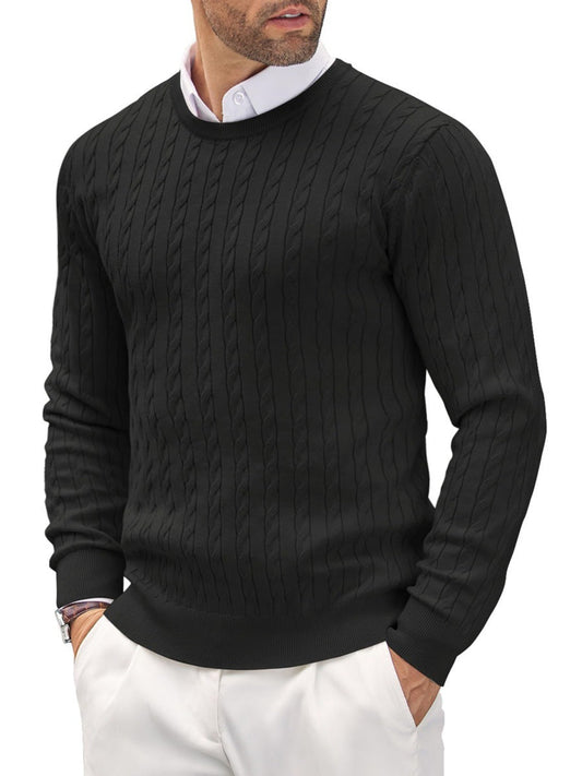 Men’s Cable Knit Pullover | Strukturiertes Zopfmuster & Slim Fit