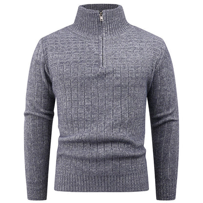 Herren Strickpullover mit Reißverschluss & Rippstruktur | Modern & Vielseitig