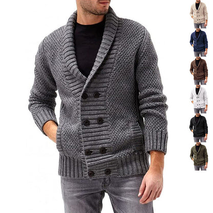 Double Button Cardigan Herren | Strickjacke mit strukturiertem Design und doppelter Knopfleiste