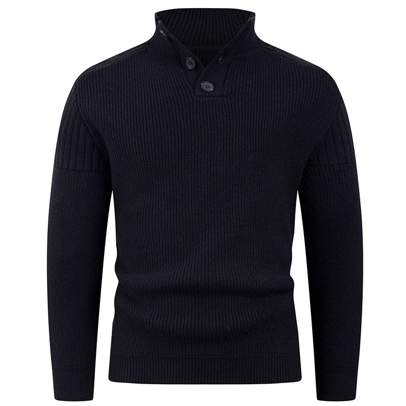 Herren Strickpullover mit Hochkragen & Knopfdetails | Modern & Stilvoll