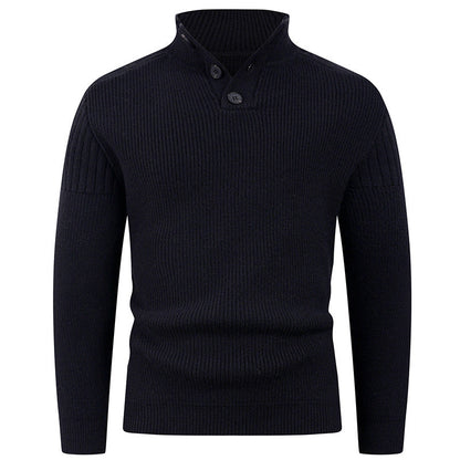 Herren Strickpullover mit Hochkragen & Knopfdetails | Modern & Stilvoll
