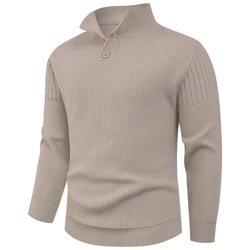 Herren Strickpullover mit Hochkragen & Knopfdetails | Modern & Stilvoll