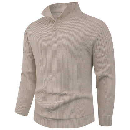 Herren Strickpullover mit Hochkragen & Knopfdetails | Modern & Stilvoll