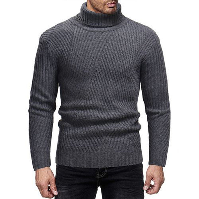 Structured Knit Sweater Herren | Moderner Strickpullover mit Rollkragen