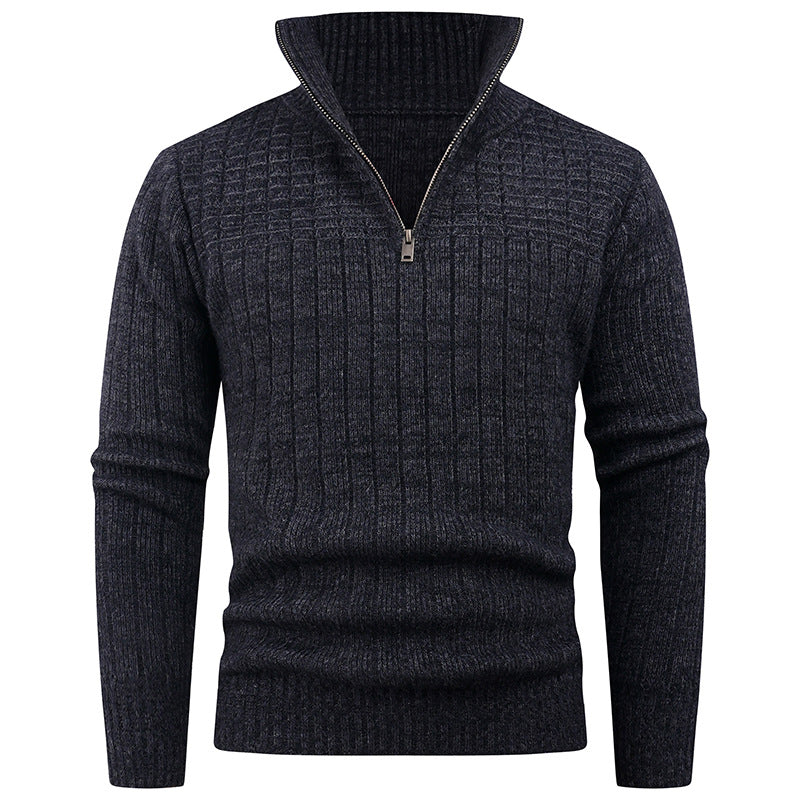 Herren Strickpullover mit Reißverschluss & Rippstruktur | Modern & Vielseitig