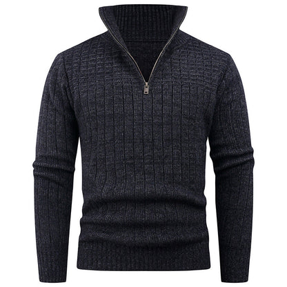 Herren Strickpullover mit Reißverschluss & Rippstruktur | Modern & Vielseitig