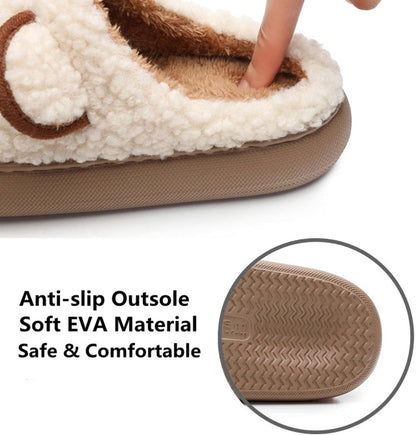 Gisberta | Damen Kuschelige Hausschuhe mit Plüsch-Futter und rutschfester Sohle