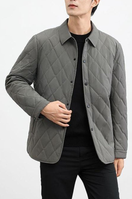 Gendric | Herren Leichte Steppjacke mit Diamantsteppung & Reißverschluss-Knopfleiste