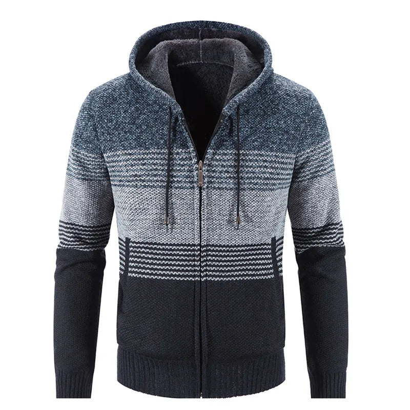 Shelby | Herren Fleece-Kapuzenpulli mit Streifen