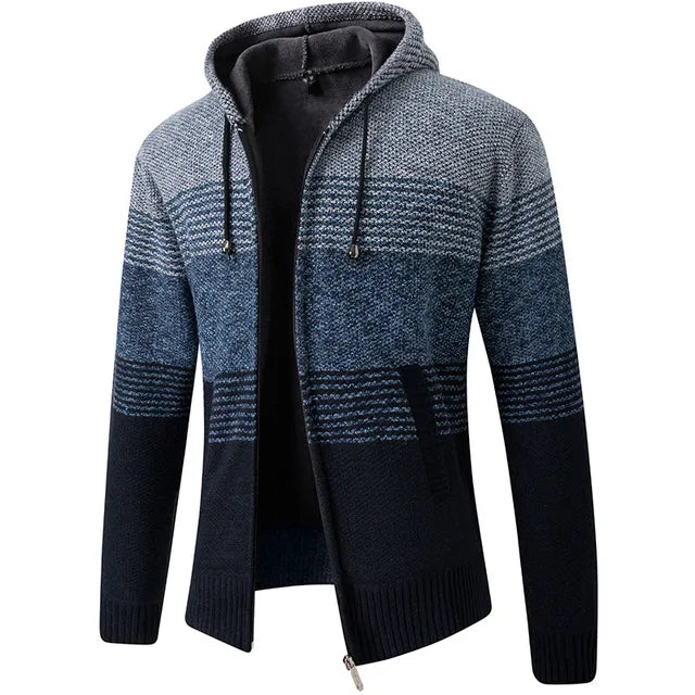 Shelby | Herren Fleece-Kapuzenpulli mit Streifen