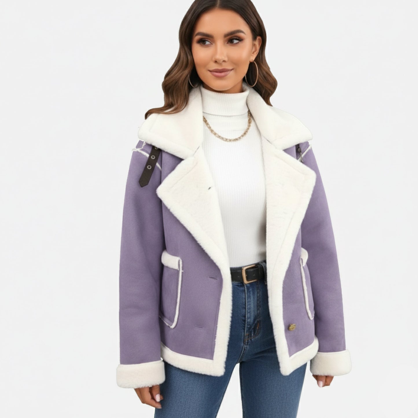 Soft Winter Jacket | Damen Winterjacke aus weichem Polyester mit femininem Reverskragen