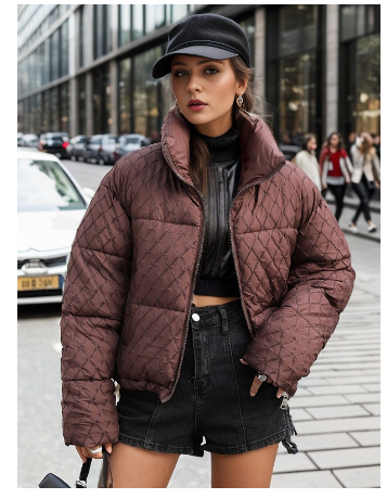 Sylvienne | Damen gesteppte Winterjacke mit Stehkragen und Reißverschluss