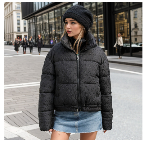 Sylvienne | Damen gesteppte Winterjacke mit Stehkragen und Reißverschluss