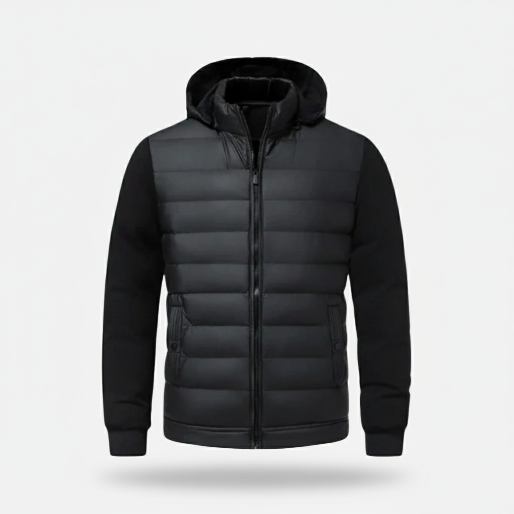 Quilted Hooded Jacket | Herren Steppjacke mit Kapuze, warm & leicht