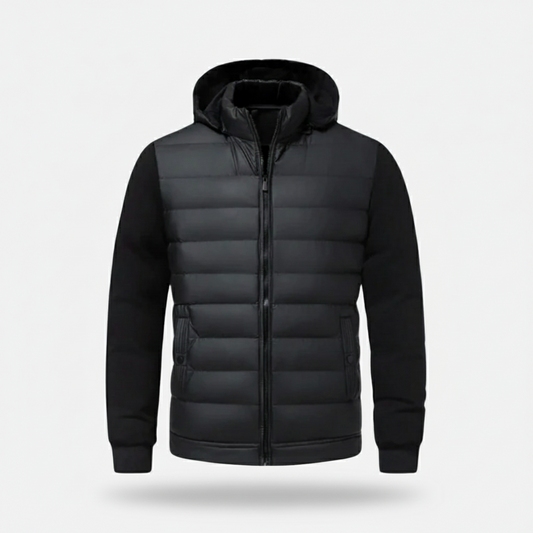 Quilted Hooded Jacket | Herren Steppjacke mit Kapuze, warm & leicht