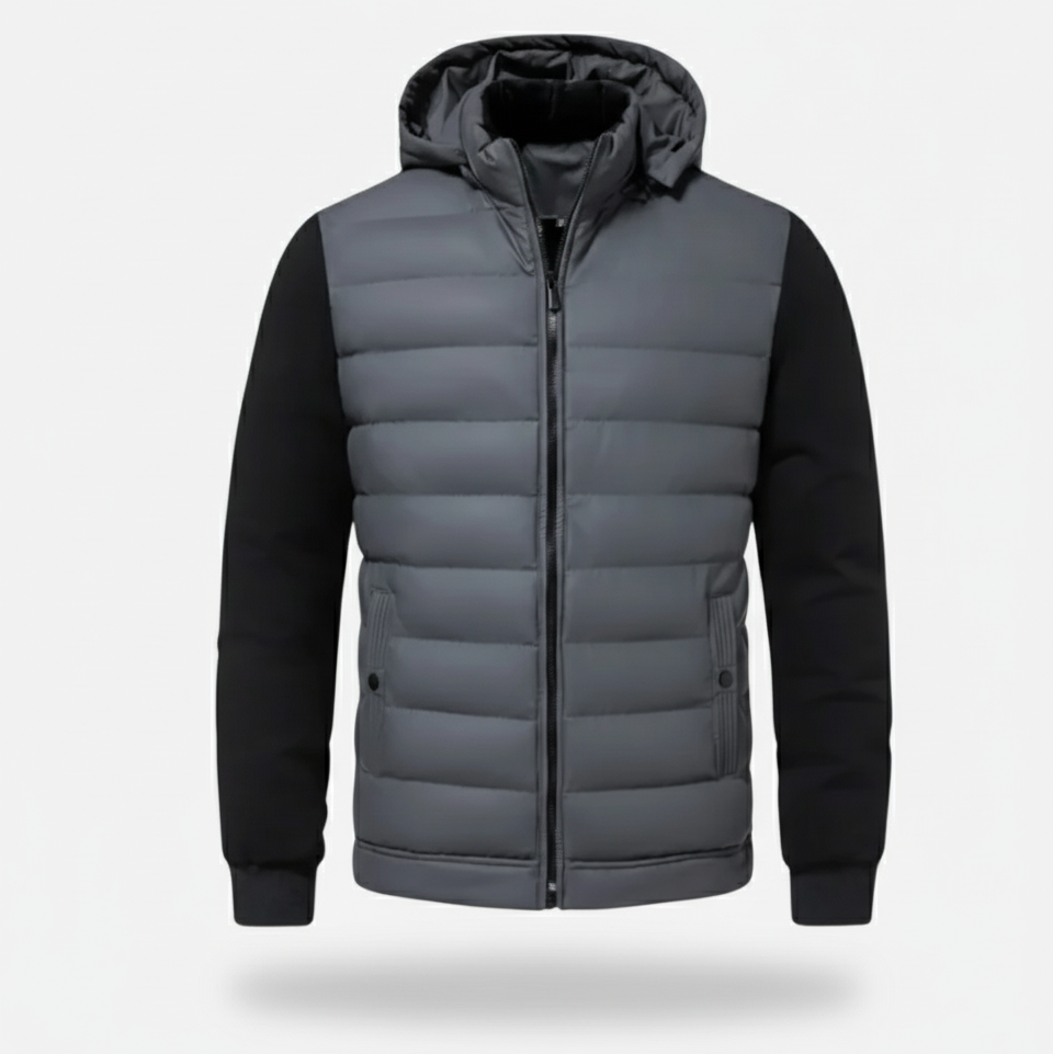 Quilted Hooded Jacket | Herren Steppjacke mit Kapuze, warm & leicht