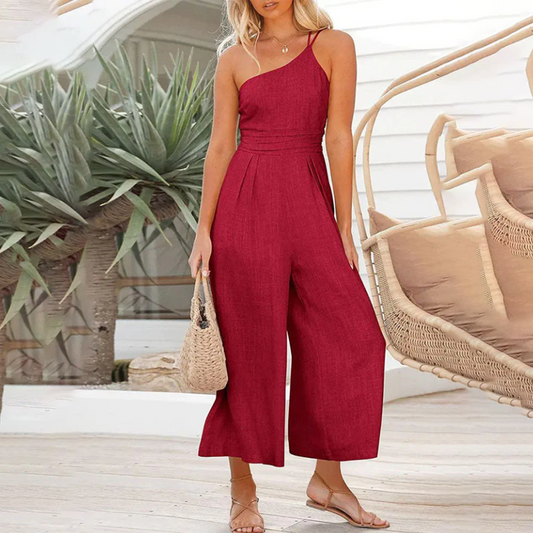 Freiya | Damen Eleganter Jumpsuit mit langen weiten Beinen