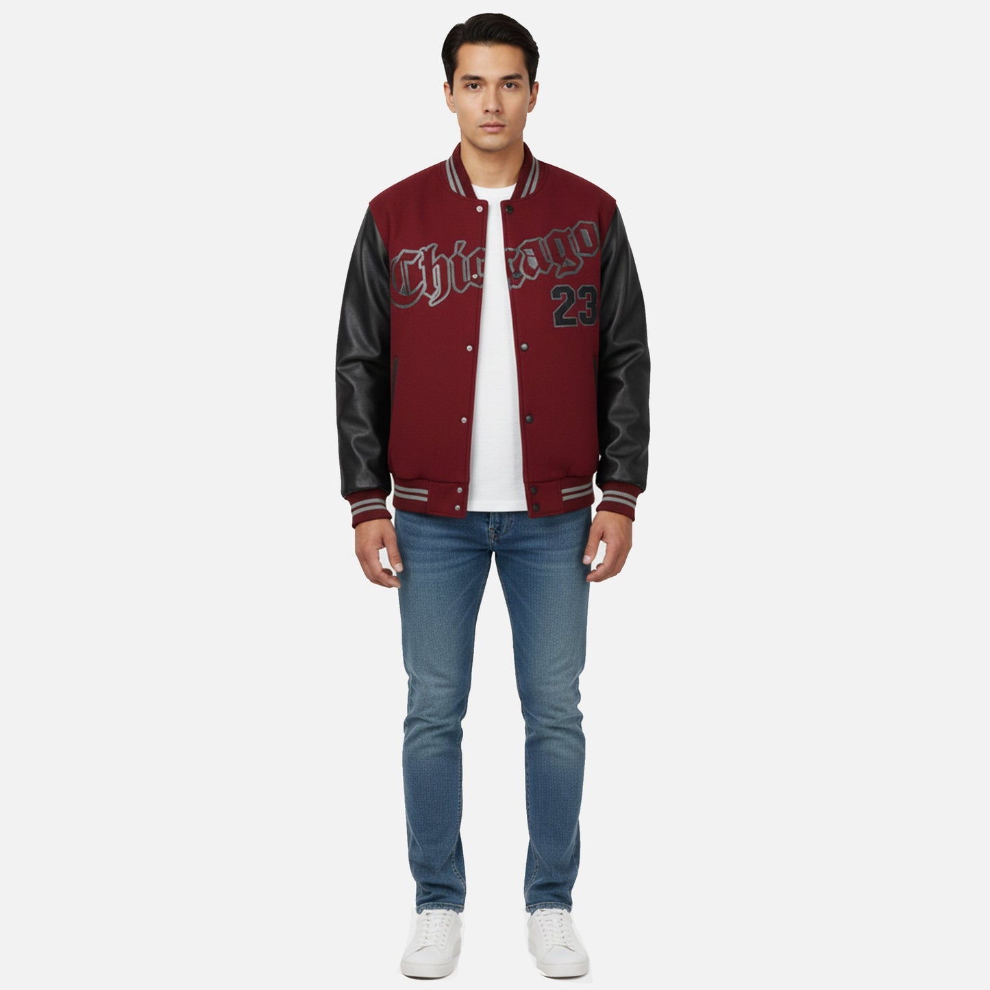 Herren Collegejacke | Varsity Fleece mit Farbblock und Lettering