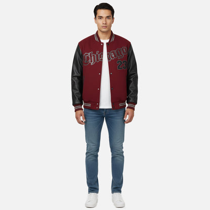 Herren Collegejacke | Varsity Fleece mit Farbblock und Lettering