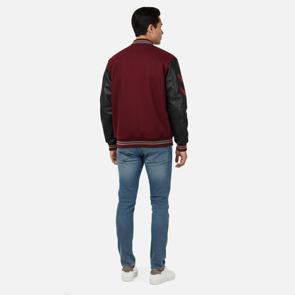 Herren Collegejacke | Varsity Fleece mit Farbblock und Lettering