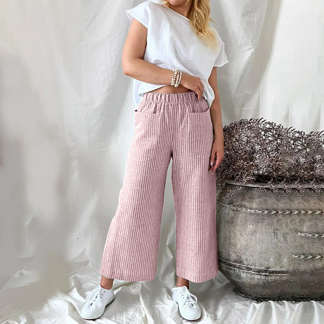 Eliza | Casual Cropped Hose mit Nadelstreifenmuster