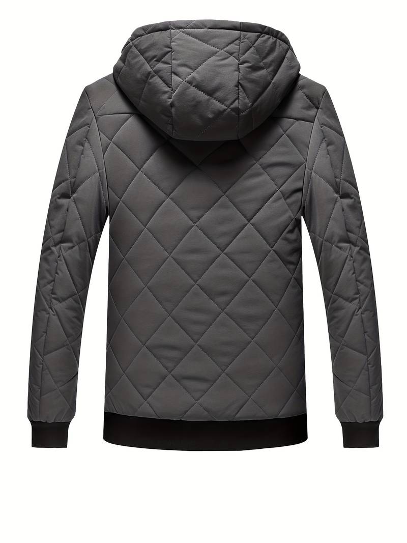 Julio | Warme Winterjacke für Herren - Fleecejacke mit Kapuze und Reißverschluss