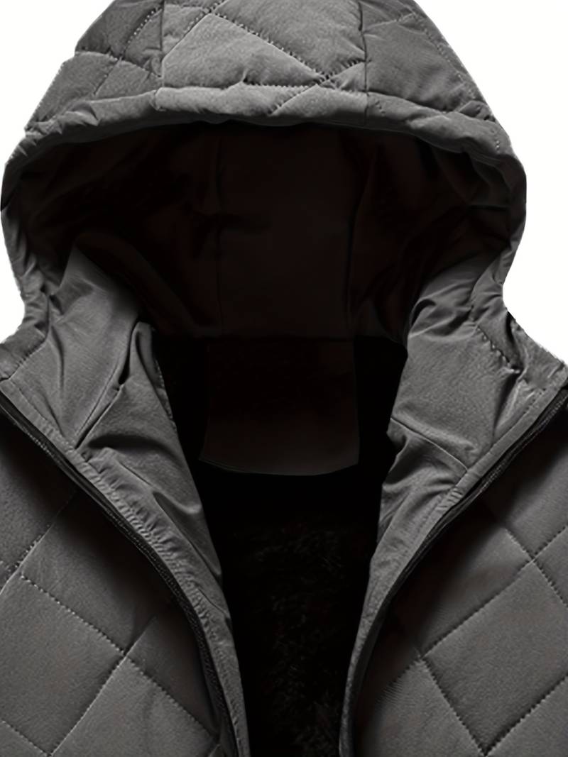 Julio | Warme Winterjacke für Herren - Fleecejacke mit Kapuze und Reißverschluss