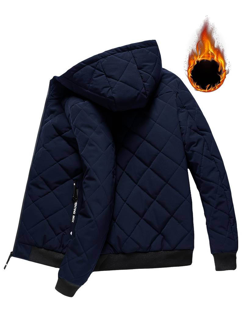 Julio | Warme Winterjacke für Herren - Fleecejacke mit Kapuze und Reißverschluss