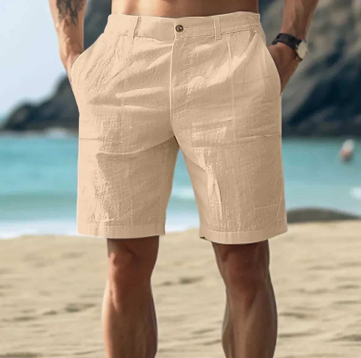 Herlinde | Elegante Leinen Shorts für Herren – Sommerliche Komfort-Hose in Clean Cut
