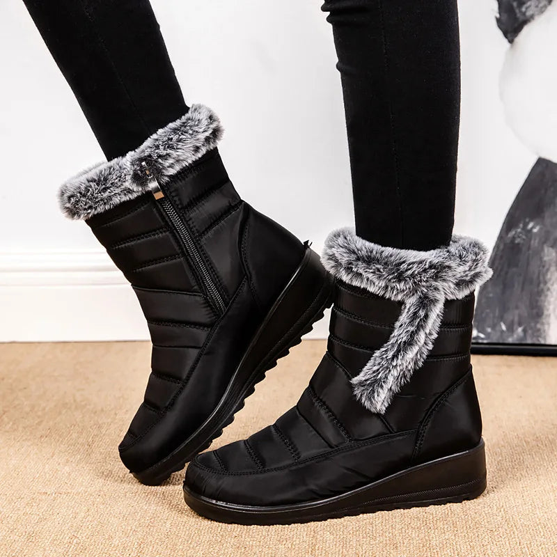 Markia | Damen Wasserfeste Winter-Ankle Boots mit Fleece-Futter und Seitenreißverschluss