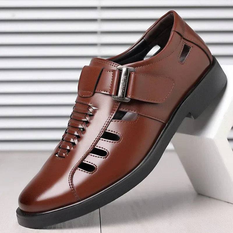 Ashby | Herren Business Monk Schuhe mit Klettverschluss – Elegante & stilvolle Halbschuhe mit Cut-Out-Design