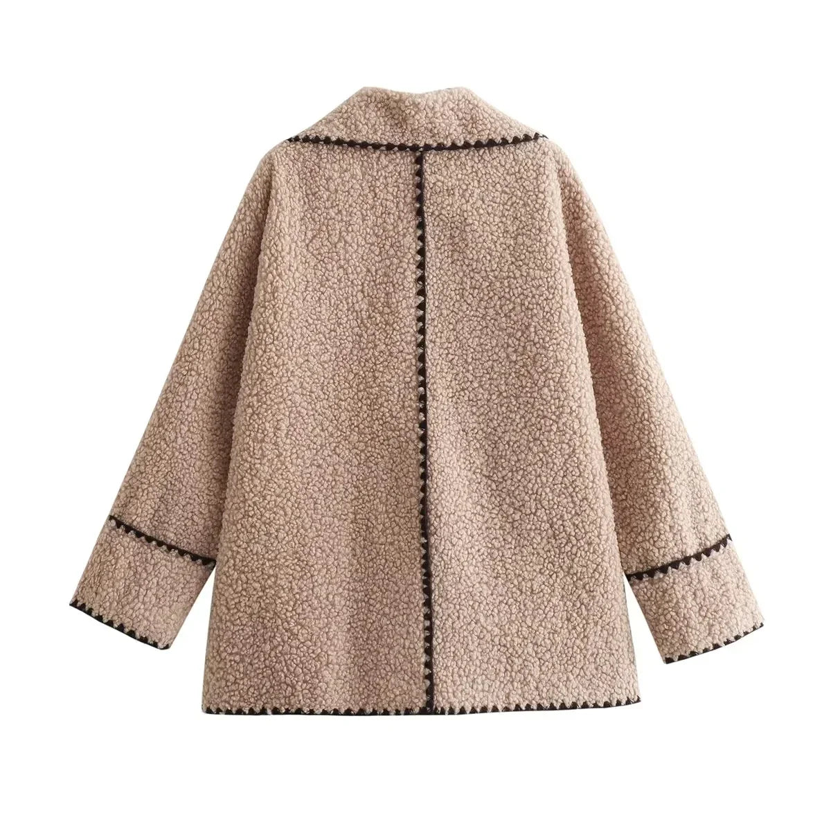 Cedara | Kuschelige Teddy Fleece Jacke mit Kontrastfutter – Kurz und Warm