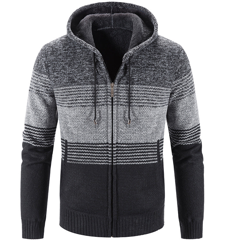 Shelby | Herren Fleece-Kapuzenpulli mit Streifen