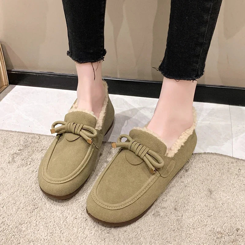 Brimey | Warme Damen Plüsch-Slip-On Loafers für den Winter