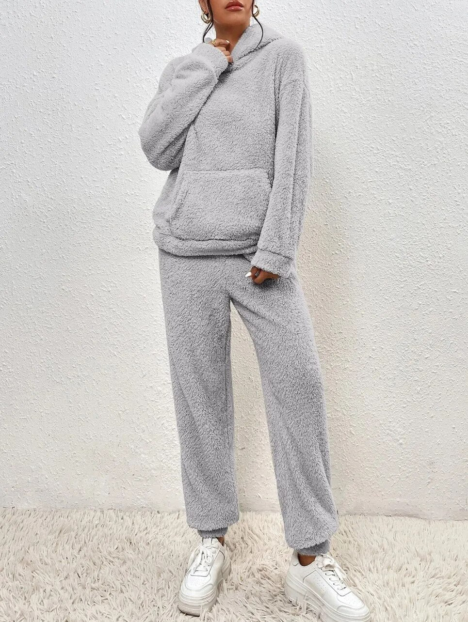 Felicity | Kuscheliges Teddy-Hoodie & Jogginghose Set – Weich, Warm & Stylisch