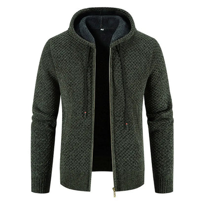 Wyatt | Herren Strickjacke mit Kapuze & Futter | Warme Winterjacke mit Reißverschluss