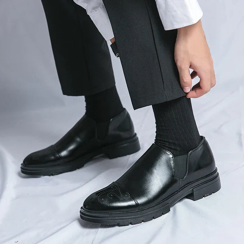 Gernot | Herren Slip-On Business-Schuhe mit elastischen Seiten und robuster Sohle