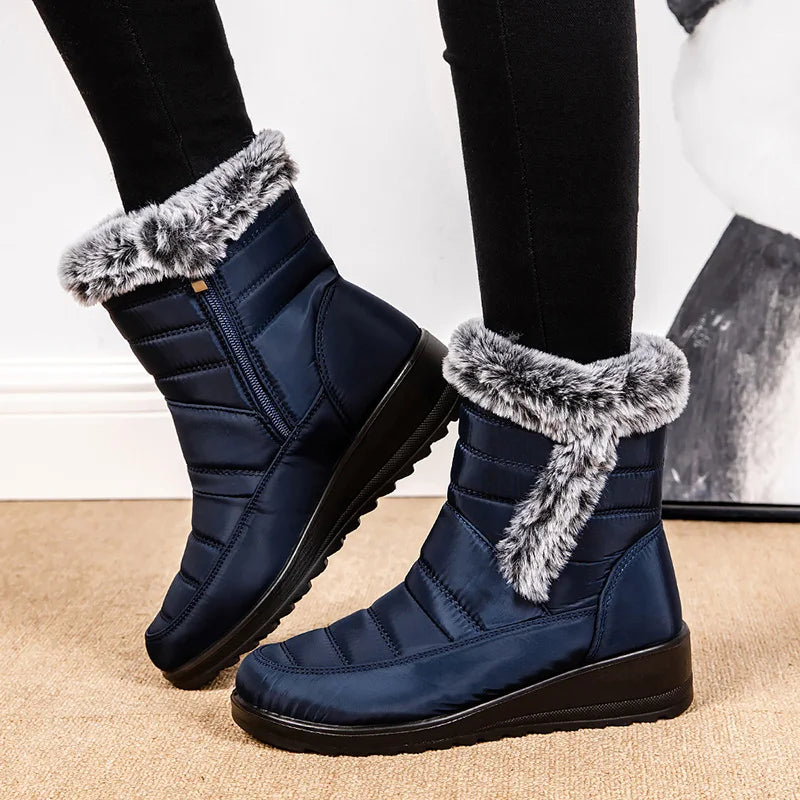 Markia | Damen Wasserfeste Winter-Ankle Boots mit Fleece-Futter und Seitenreißverschluss